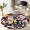 Classic Japanese-style Cartoon Demon Slayer Round Rug, Home Soft Decorative Anti-slip Yoga Mat and Chair Mat, Outdoor Floor Mat Carpet K6