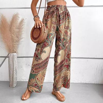 Damenmode Sommer Frühling Casual Blumenmuster Druck Mittlere Taille Hosen Hosen & Capris