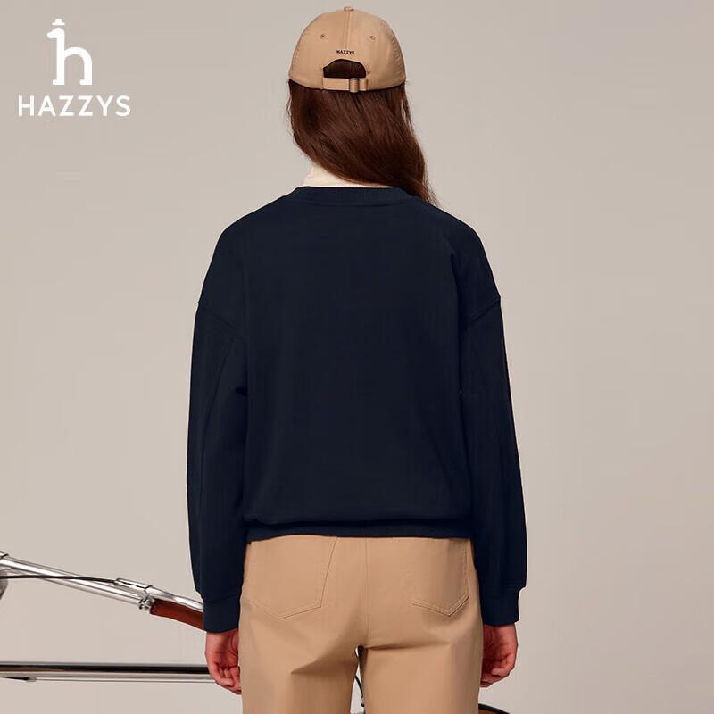 HAZZYS Women's Loose Fit Cotton Round Neck Sweatshirt