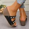 Fashion New Style Summer Platform Slippers Women's Buckle Rivet Flat Bottom Sandals for Women's Anti Slip Wedge-soled Shoe Luxury Slides