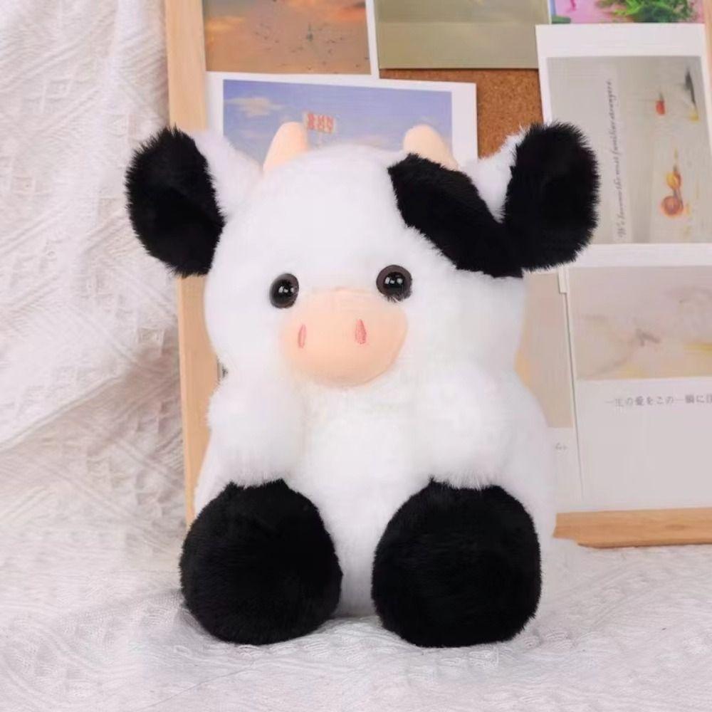 Pink Black Stuffed Cow Doll Strawberry Doll Strawberry Cow Stuffed Animal Cow Plush Toy  Room Decor