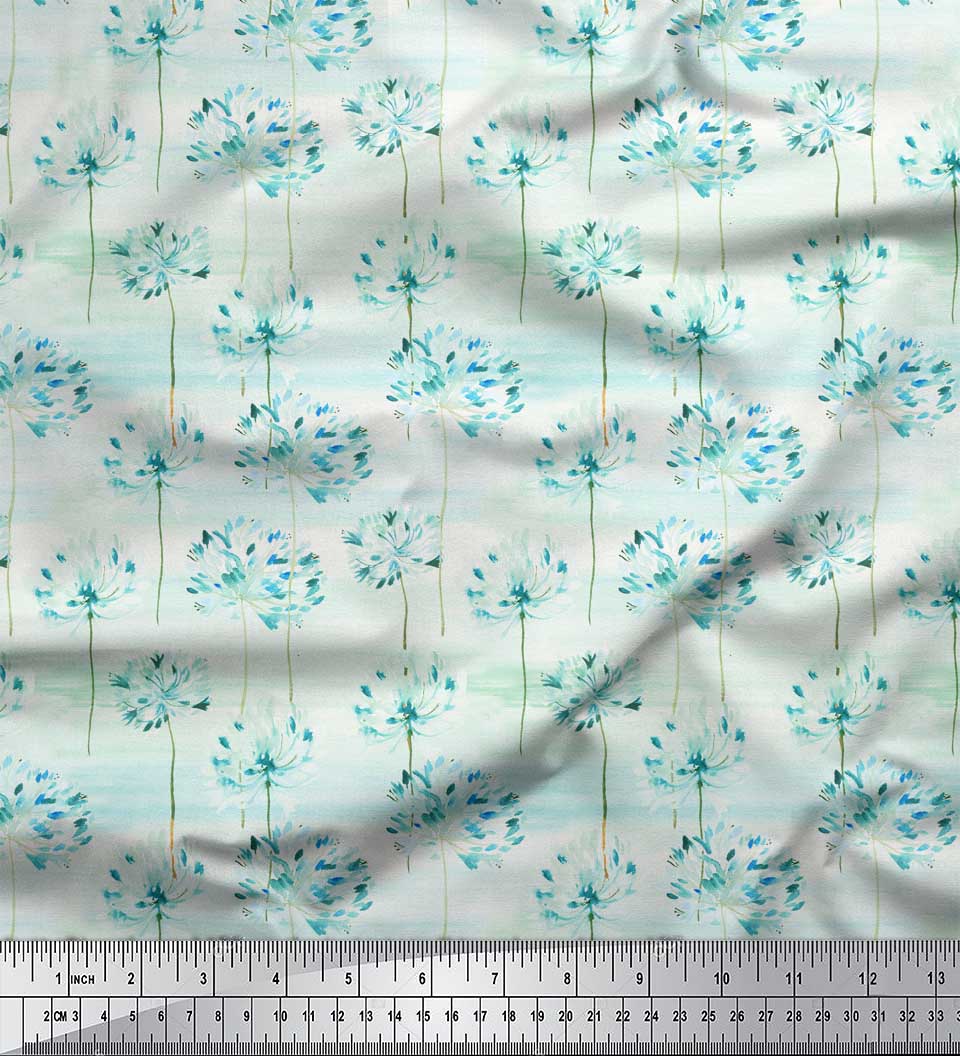 

Тканина Soimoi Purple Poly Crepe Тканина з аквареллю хризантеми, 42 дюйми 42 Inch Wide - Poly Crepe синій