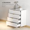 Elegant Four Drawer Bedside Table White
