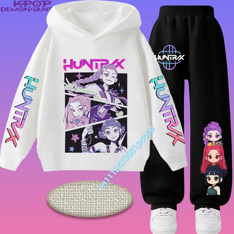 2026 New Children's Popular Anime Print Spring/Autumn Casual Hooded Sweatshirt + Sports Pants 2-Piece Set