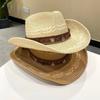 Wide Brim Sunscreen Straw Hat Ethnic Style Panama Cap Fashion Jazz Hat  Men
