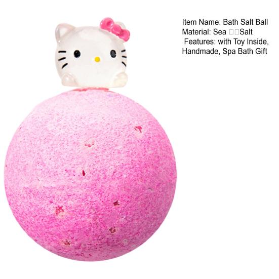 Bath Salt Ball with Glow-in-the-dark Toy Inside Fruity Floral Plants Extract Handmade Natural