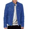 Men Stand Collar Punk Motorcycle Leather Jacket Casual Outerwear For Young Men
