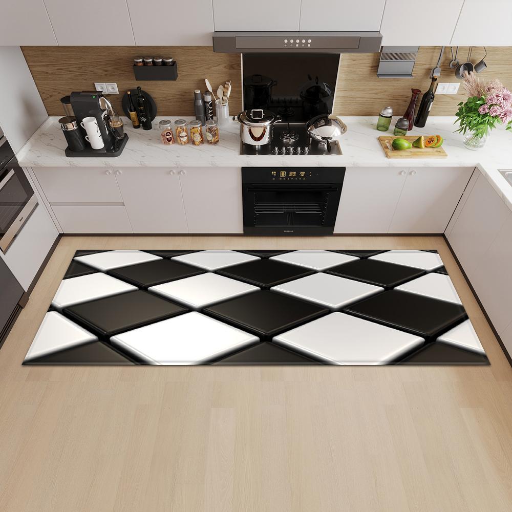 Modern Kitchen Mat Entrance Door Mat Bedroom Living Room Carpet Home Corridor Bathroom Non-slip Floor