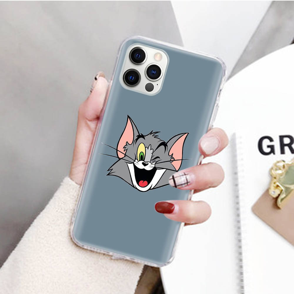JT49 Tom and Jerry Transparent Case for Samsung A04 A14 A23 M33 M53 Realme 10 9 C35 C55 VIVO Y02 X80 Infinix Hot 30 Note 11 Tecno Spark 8P Pro