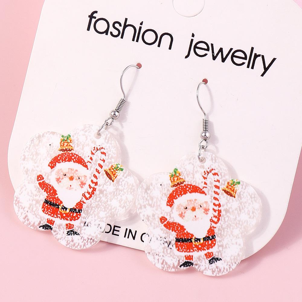 European-American Christmas Reindeer & Santa Claus Cup Dangle Earrings with Personality Trend
