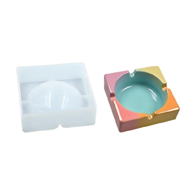 Силиконовая форма для литья, 4 узора, для ручной работы, пепельницы из гипса, антипригарная поверхность, незаменимая вещь для творчества