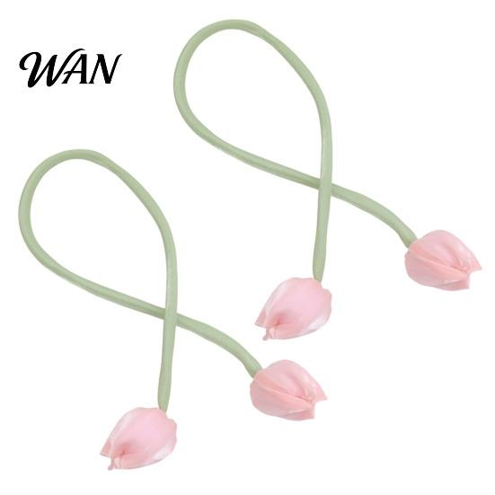 Versatile Curtain Ties 2Pcs Tulip Bud Ties, Decorative Tiebacks, Flower High-end Fabric Buds Soft Rope Tiebacks for Bedroom Curtains Patio Drapes