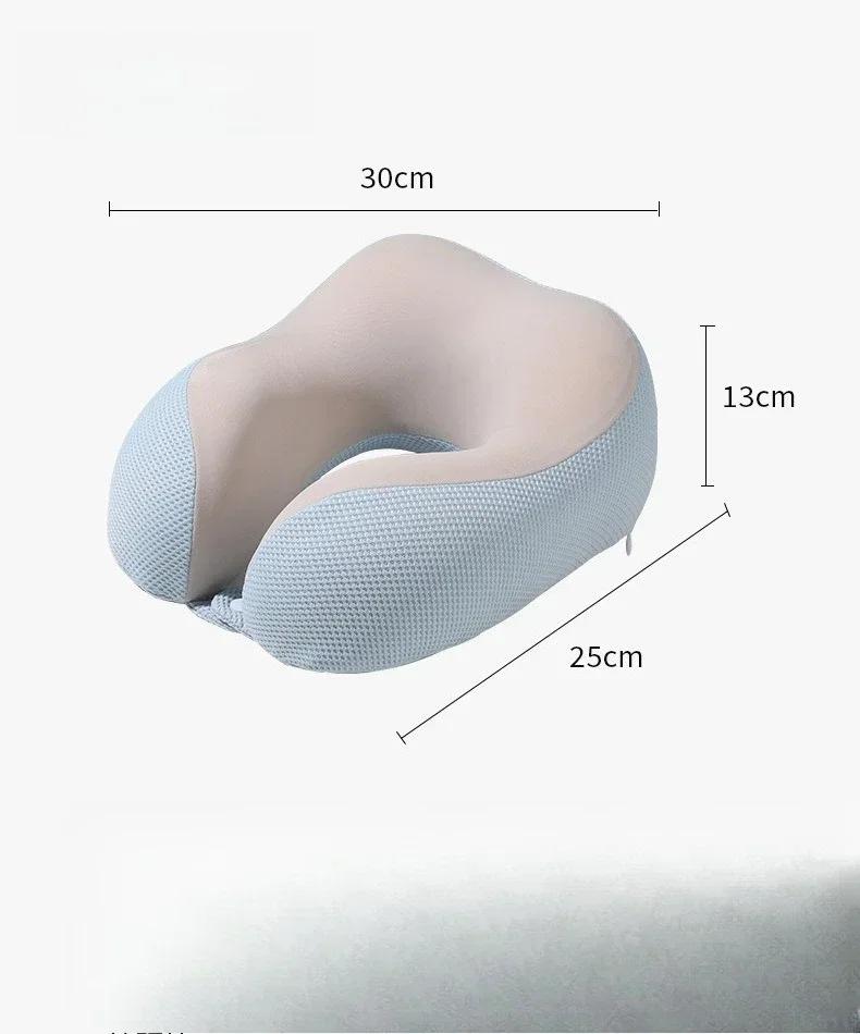 Cooling Memory Foam U-Neck Pillow - Travel/Office/Plane Nap Pillow with Magnetic Cover