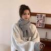 New solid color imitation cashmere scarf women's winter thickened warm versatile advanced sense age reduction cold scarf tide