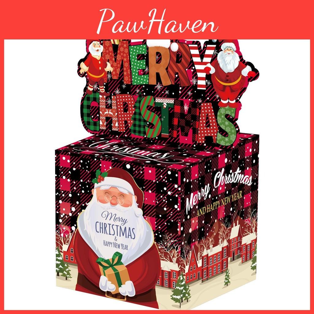 Christmas Gift Santa Container Cartoon Design Reinforced Cover Events Holiday