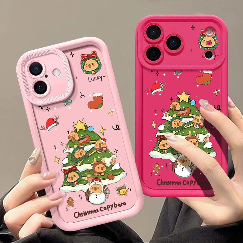 Cartoon Weihnachtsbaum Handyhülle für iPhone Air 16e 17 16 15 Pro Max 14 13 Pro Max 17 12 11 Stoßfeste Weiche Silikonhülle