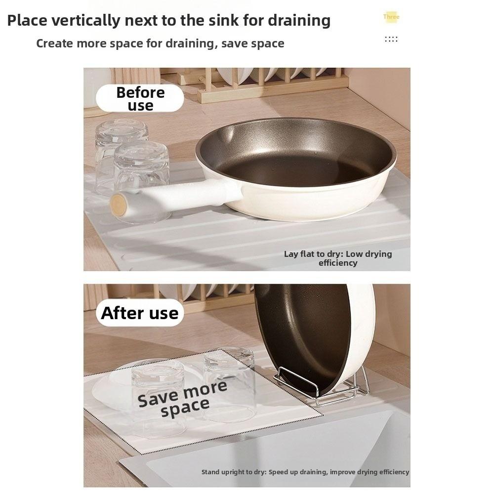 Space Saving Countertop Cookware Rack Vertical Pot Lid Drying Rack Durable Pot Rack