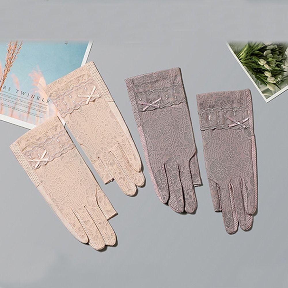 Fashion Summer Sunscreen Gloves Breathable UV Protection Anti-UV Mittens Thin Anti-slip Cycling Driving Gloves Running