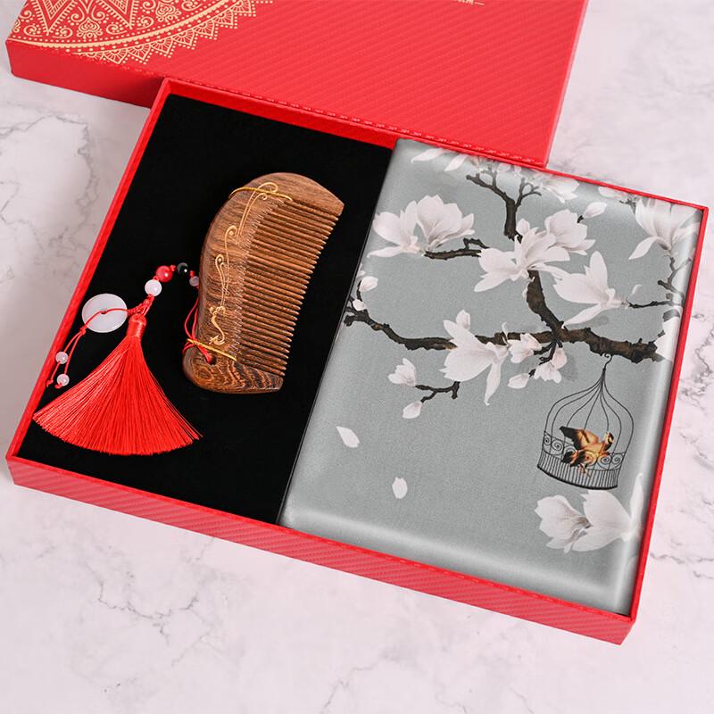 Hangsilu 100% Maulbeerseide Schal Geschenkset