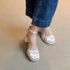 French thick heel Mary Jane shoes women's 2025 summer new British style versatile small leather shoes with skirt bag head sandals