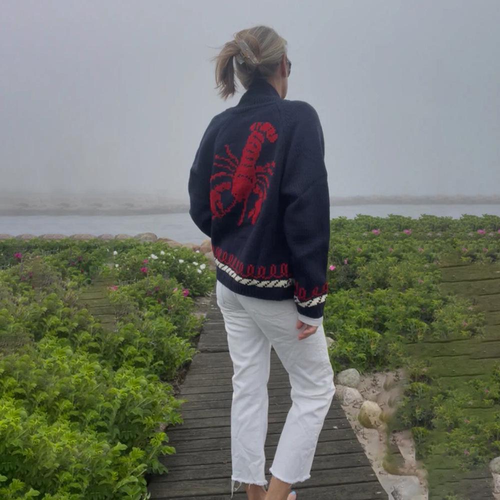 2025 Women's Casual Printed Knit Cardigan Sweater Coat