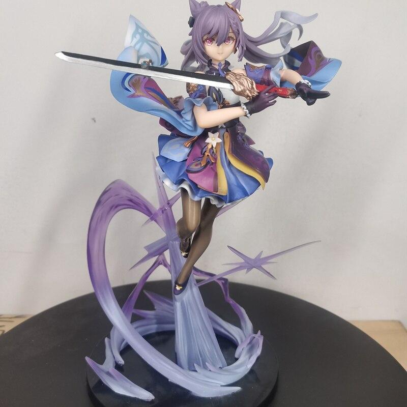32cm Game Genshin Impact Keqing Figure Pvc Action Model Cute Doll Figurine Statue Collectable Ornaments Toys Kids Christmas Gift