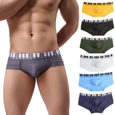 Men's Mesh Low Waist Underwear Soft Breathable Knickers Short Sexy Briefs