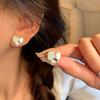 Silver needle colored diamond love star stud earrings women in the wind sweet niche versatile hot girl earrings cold ear jewelry