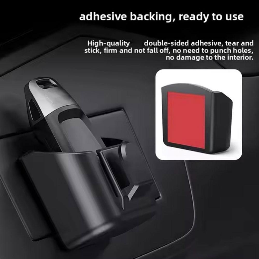 Adhesive Mount Car Interior Storage Box with Hanging Hook Dashboard Organizer for Card Key Rack