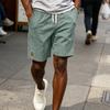 Pantaloncini Casual da Uomo con Coulisse in Vita in Tessuto a Coste Vestibilità Rilassata Lunghezza Interna Cinque Pollici Pantaloni Corti con Etichetta