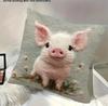 Adorable Pig 2D Flat-Printed Pillowcase Non-Real Embroidery Pillow For Cozy Decor Sofa Cushion Cover Home Decoration 2D Printing