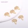 14K Gouden Plating Palmbomen Bedel Hoge Kwaliteit Ingelegd Zirkonia Mini Boom Hangers Voor DIY Mode Oorbellen Maken Accessoires