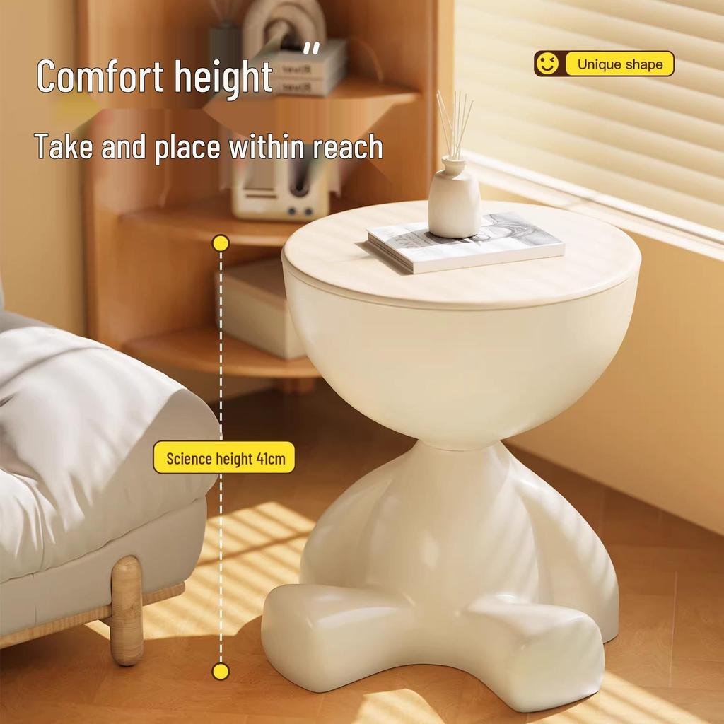 Mini Bear Movable Bedside & Sofa Side Table with Storage Rack