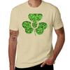 Faux Green Glitter Shamrock With A Horseshoe T-Shirt Aesthetic clothing cute tops black t-shirts for men