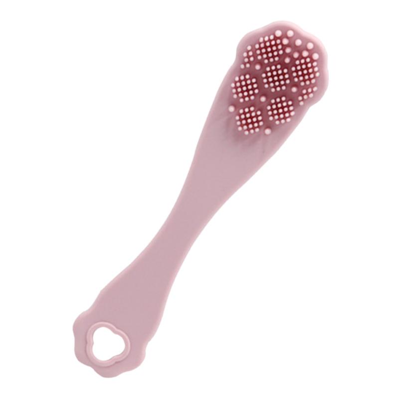 Finger Cover Long Handle Design Silicone Cleansing Face Brush Washing Facial Pore Cleaner Exfoliator Face Detail Washing Brush
