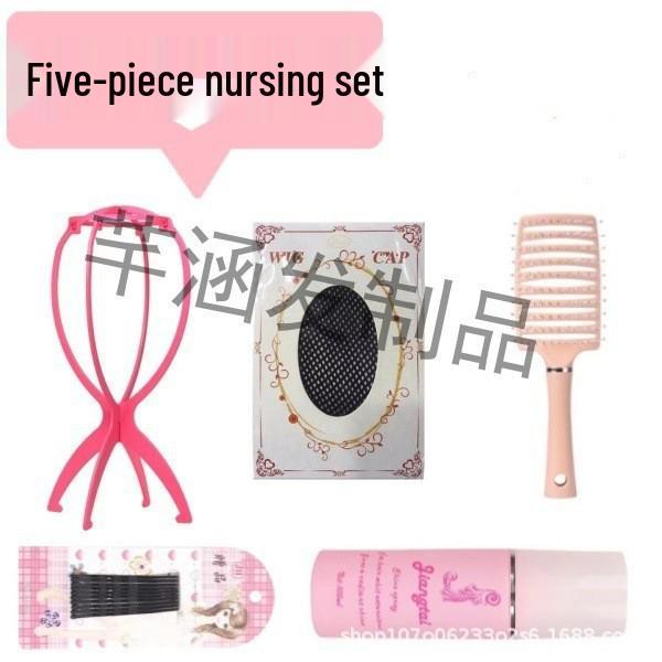 Spitzenfront-Perücke im koreanischen Stil für Damen - Milchtee-Reisgrau, Lang, Gerade, Modisch, Gesichtsformend, Mittelscheitel.
