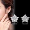 Elegant Temperament, Flash Diamond Five-pointed Star Snowflake Earrings Shining Stars Zircon Earrings