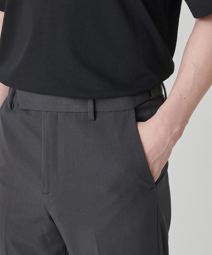 MUSINSA STANDARD Straight Hidden Banding Slacks [Gunmetal]