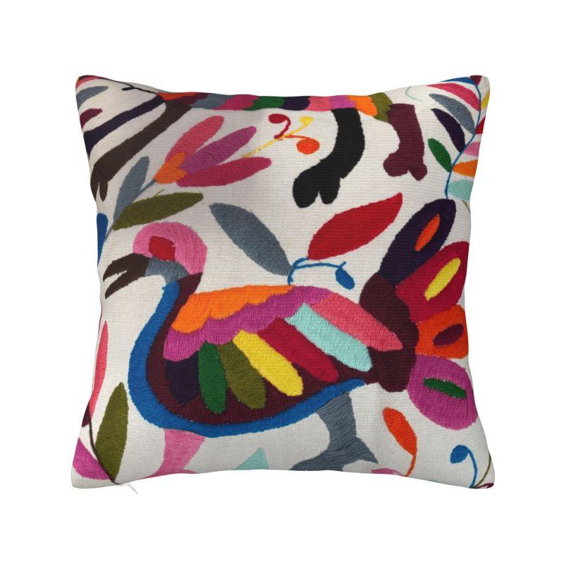 Mexican Flower Patchwork Print Cushion Cover x cm Polyester Velvet Throw Pillow Case For Sofa Decoration Bedding Pillowcase