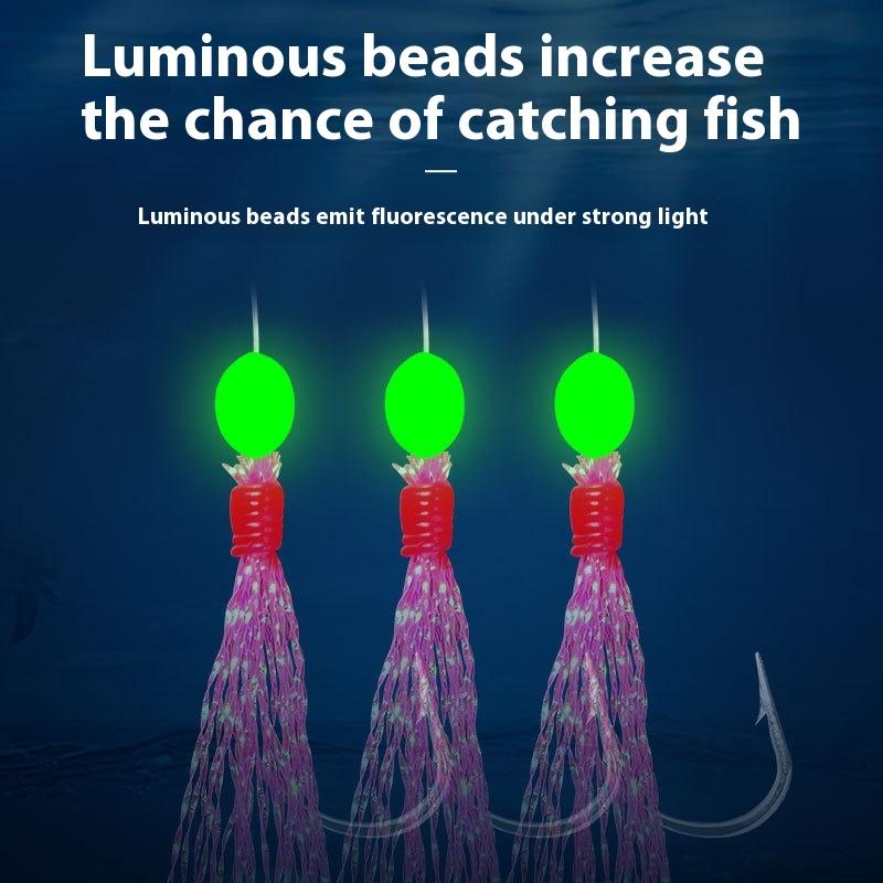 1 Stück 6 Haken Salzwasser Vorfächer 6 Haken Vorfach Blinker Makrele Federangeln Ködervorfächer Meeresangeln Köder Makrele