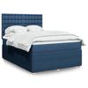 VidaXL Slat Bed Base with Mattress Blue 160x200 Cm Fabric 3292127