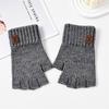 Thicken Warm Gloves Elastic Half  Finger Gloves Fashion Knitted Mittens  for Working