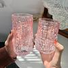 Pink Girlish Ice Texture Milk Tea Glass