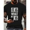 European Sizes Men'S Short-Sleeve Summer T-Shirt with a Round Neck, Featuring a Comfortable Casual Outdoor Letter Design, Plus Size