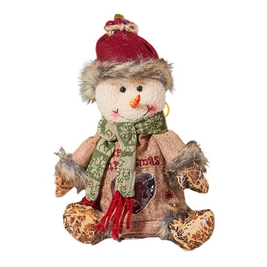 Christmas Gift Bags 3D Snowman Santa Elk Doll Reusable Xmas Burlap Sacks with Handle for Christmas Party Favors Holiday Presents Wrapping