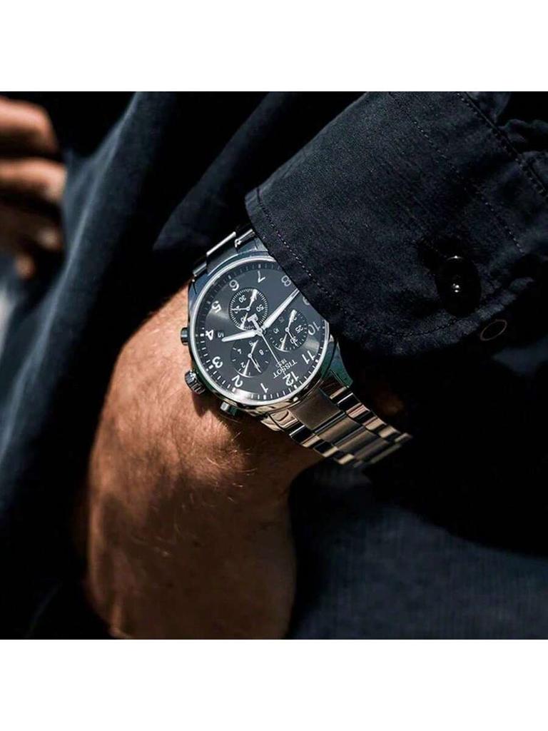 Tissot Chrono XL Men's Quartz Watch - Black Dial, Stainless Steel Business Daily Wristwatch, Gift (Model: ) T116.617.11.057.01