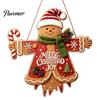 Winter Home Decor Wooden Christmas Hanging Pendant, Cartoon Welcome Sign for Front Door, Holiday Shop Decorations Wall with Cute