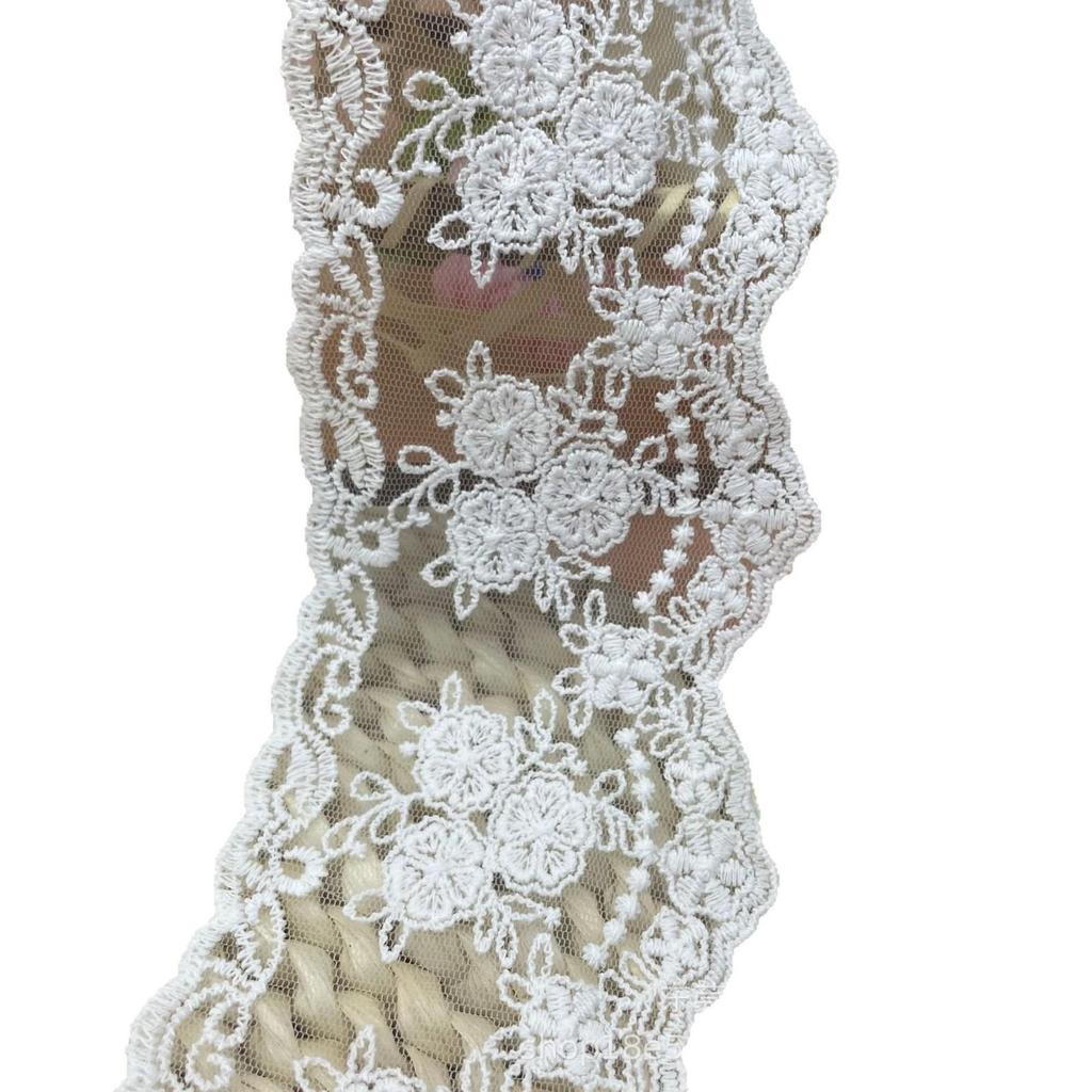Autumn & Summer Women's Mesh Embroidery Floral Lace Cotton Skirt Accessories