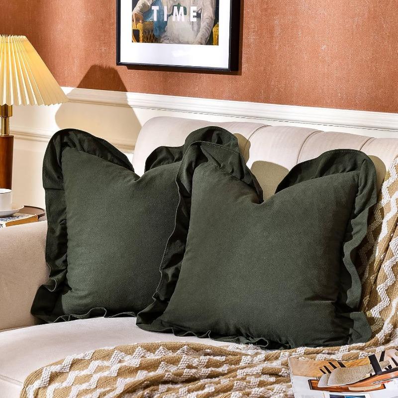 Разноцветная Наволочка в Стиле Принцессы с Оборками для Гостиной Дивана Кровати Эркерного Окна Татами Подушка Чехол для Подушки в Бохо-Кантри Стиле Домашний Декор 3050cm Pillow cover 1pcs оливковое зеленый 1270₽