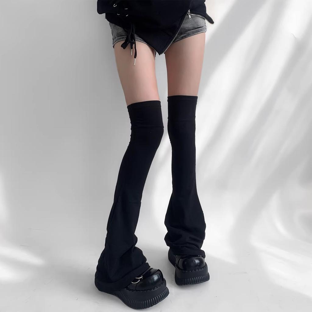 Lolita Jk Strap Up Leg Warmers for Women Y2K High Tube Socks Wide Leg Cover Stockings for Streetwear Party Cosplay Accessories